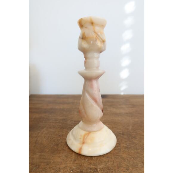 Vintage Hand Carved Onyx Candle Holder 6.25" Tall - Picture 2 of 5